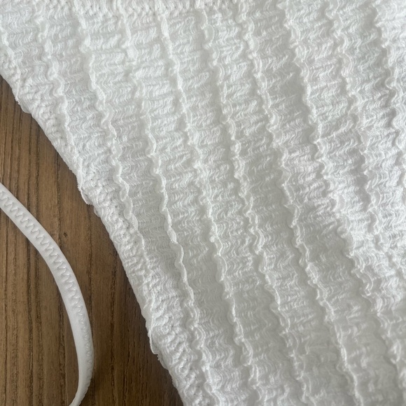 White Ribbed Bikini Bottom - Picture 9 of 10